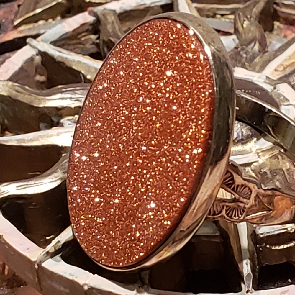 Sandstone sterling silver ring